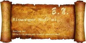 Biswanger Noémi névjegykártya
